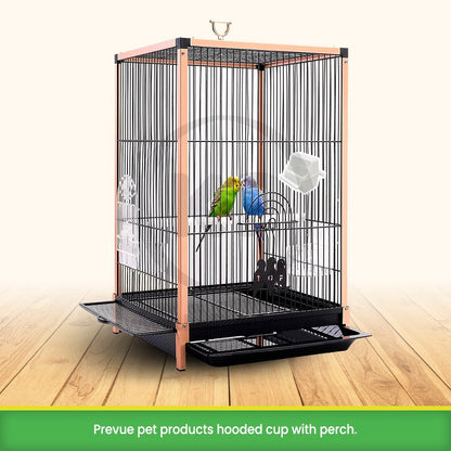 Prevue Pet Products Bird Basic Hooded Cup with Perch Clear - Kwik Pets