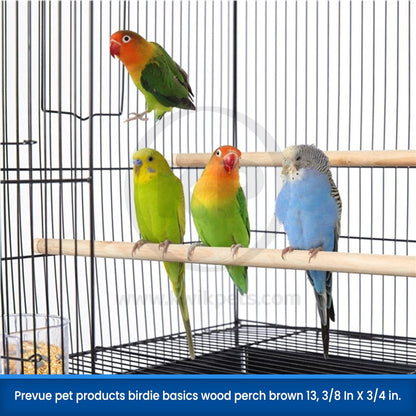 Prevue Pet Products Birdie Basics Wood Perch Brown 13, 3/8 In X 3/4 in - Kwik Pets
