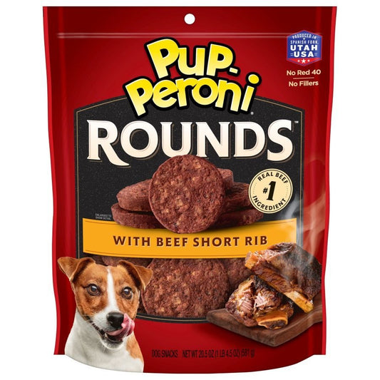 Pup-Peroni Rounds Dog Treats Beef Short Rib, 20.5 oz - Kwik Pets