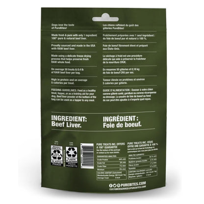 PureBites Beef Liver Freeze Dried Dog Treats, 2.0 oz - Kwik Pets