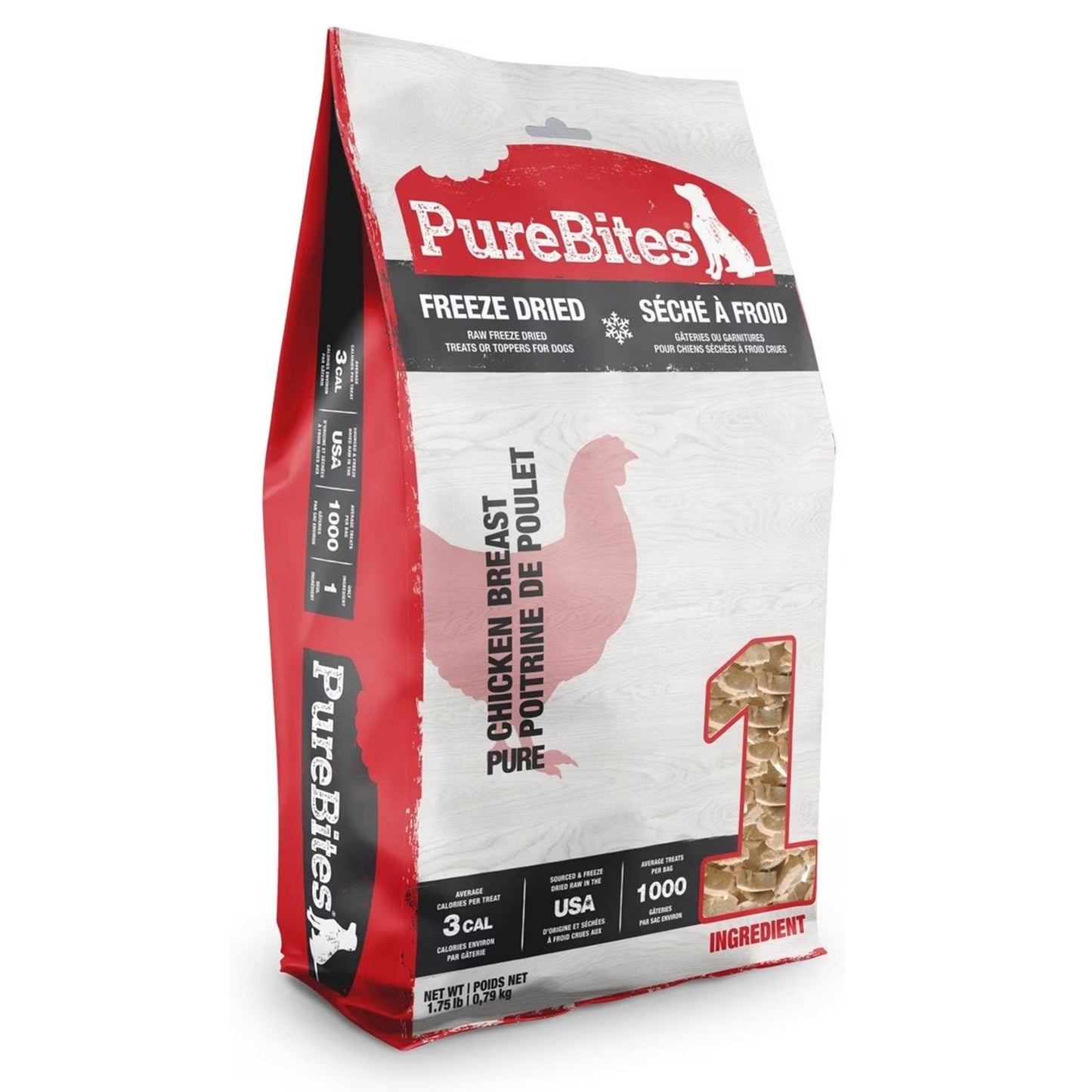 PureBites Freeze Dried Pure Dog Treats Chicken, 28 oz - Kwik Pets