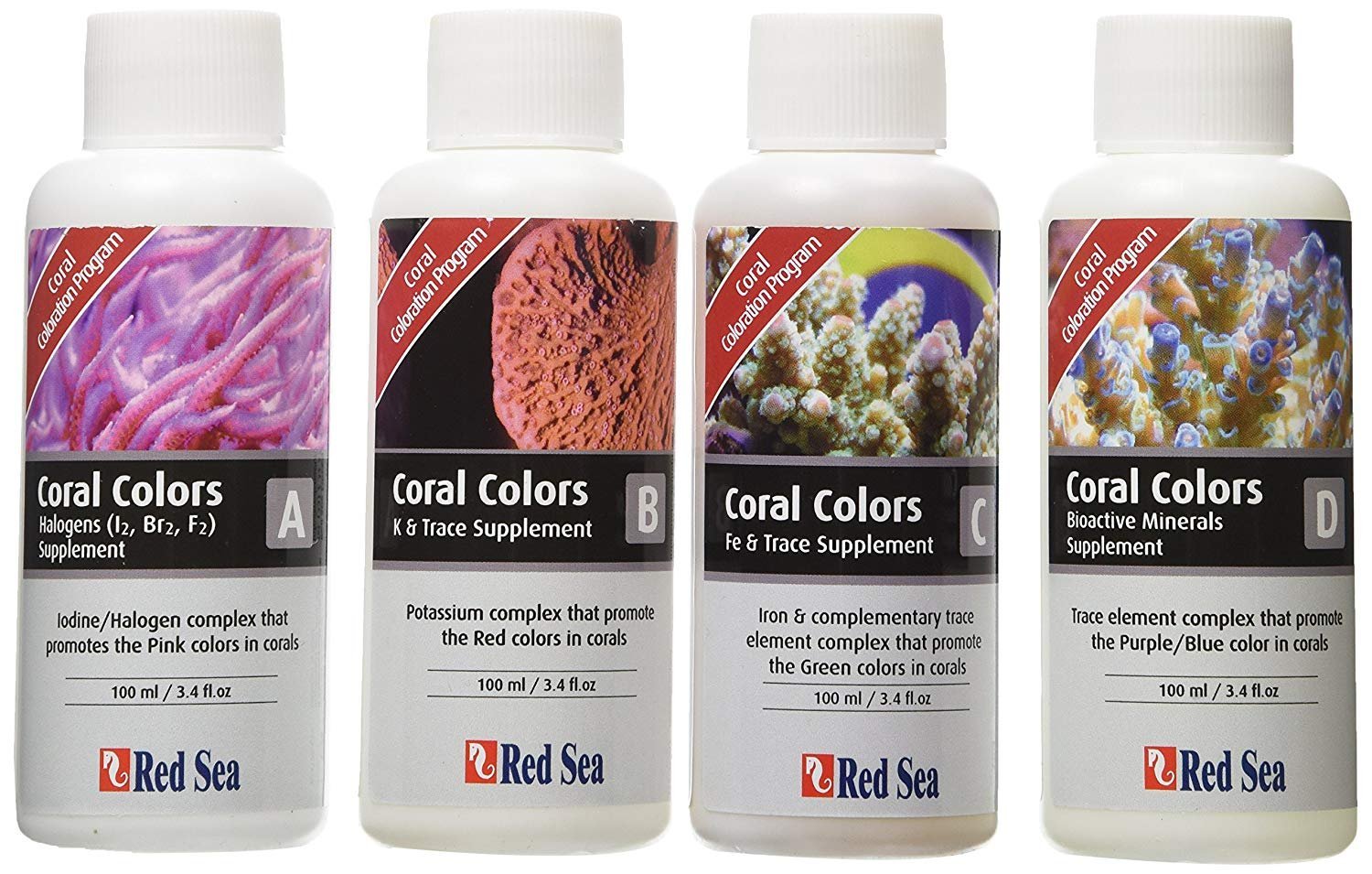 Red Sea Coral Colors ABCD 4 Supplement Pack - Kwik Pets
