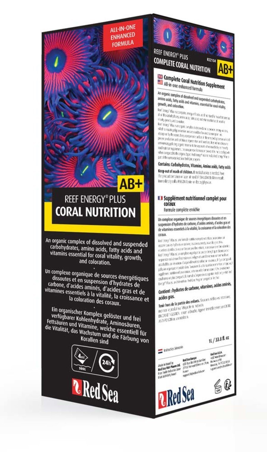 Red Sea Reef Energy Plus AB+ Coral Nutritional Supplement 33.8 fl oz - Kwik Pets