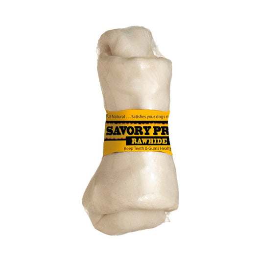 Savory Prime Supreme Knotted Rawhide Bones Bulk, Natural,4-5 in - Kwik Pets