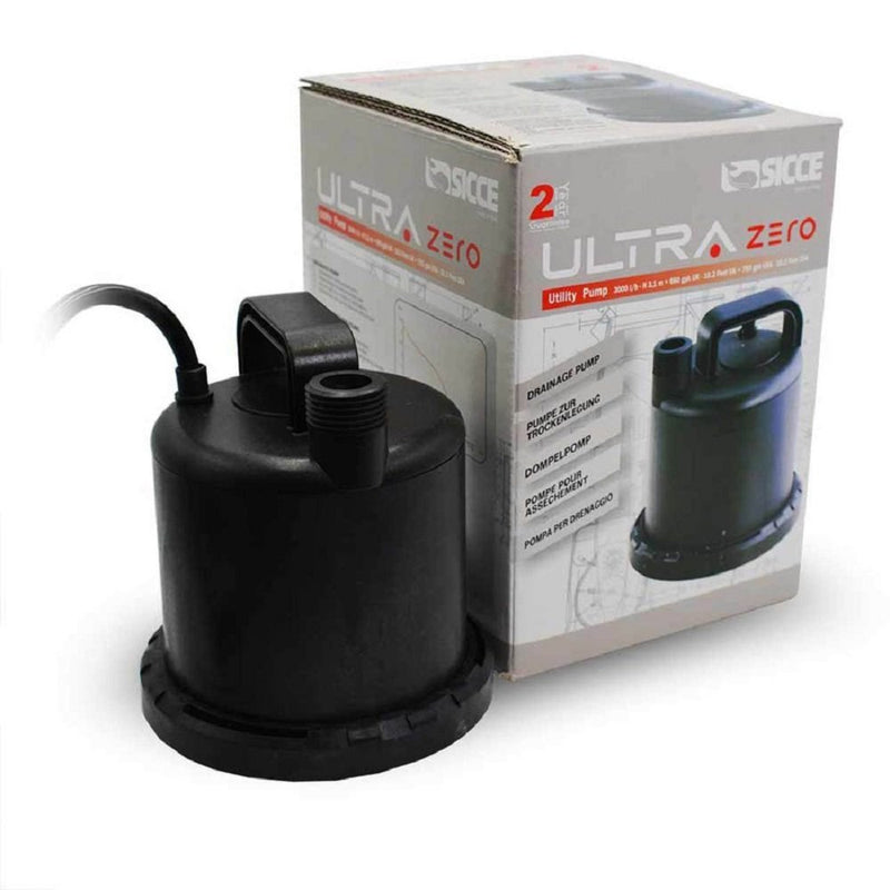 Sicce Ultrazero Utility Drainage Pump - 793 GPH - Kwik Pets