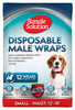 Simple Solution Disposable Male Wraps White, SM, 12 pk - Kwik Pets
