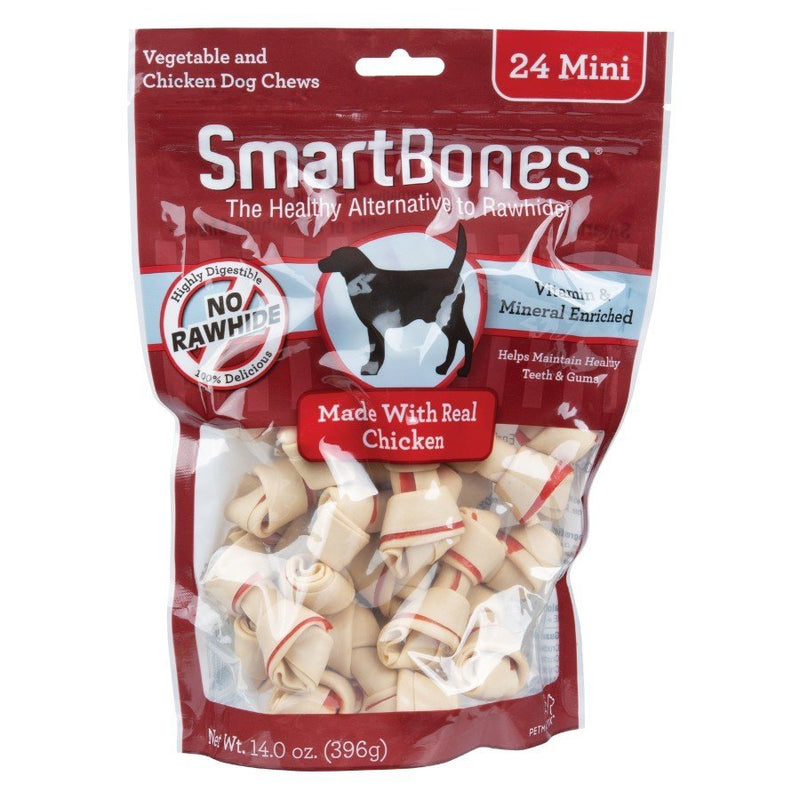 SmartBones Bone Chew Dog Treat Chicken, Mini, 24 pk - Kwik Pets