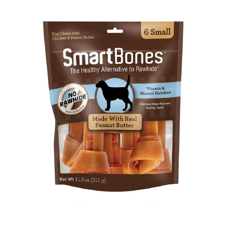 SmartBones Dog Treat Chews Peanut Butter, SM, 6 pk - Kwik Pets