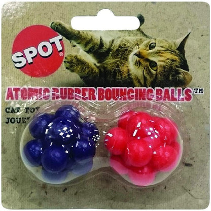 Spot Atomic Rubber Bouncing Ball Cat Toy Assorted 2 pk - Kwik Pets