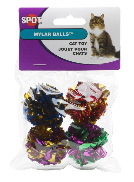 Spot Mylar Ball Cat Toy Multi-Color, 1.5 in, 4 pk - Kwik Pets