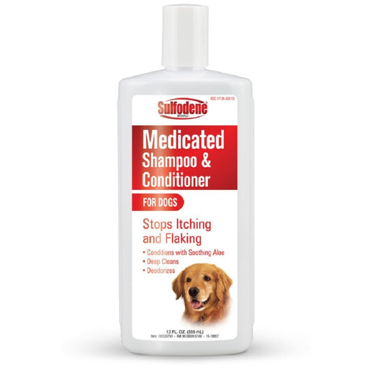 Sulfodene Brand Medicated Shampoo & Conditioner for Dogs 12oz - Kwik Pets