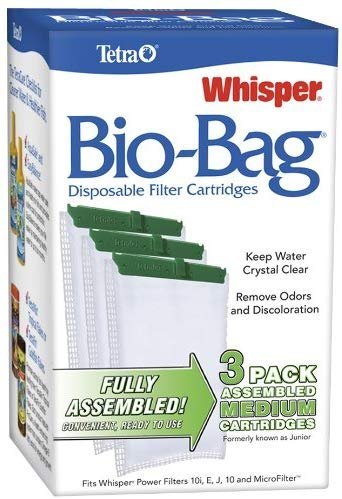 Tetra Bio-Bag Disposable Filter Cartridges Medium - For Whisper 10, 10i, E, J & Micro Power Filters (3 Pack) - Kwik Pets