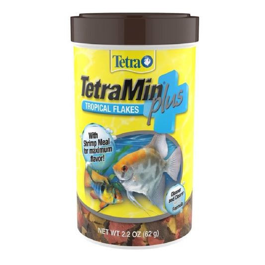 Tetra TetraMin Plus Tropical Flakes Fish Food, 2.20 oz - Kwik Pets