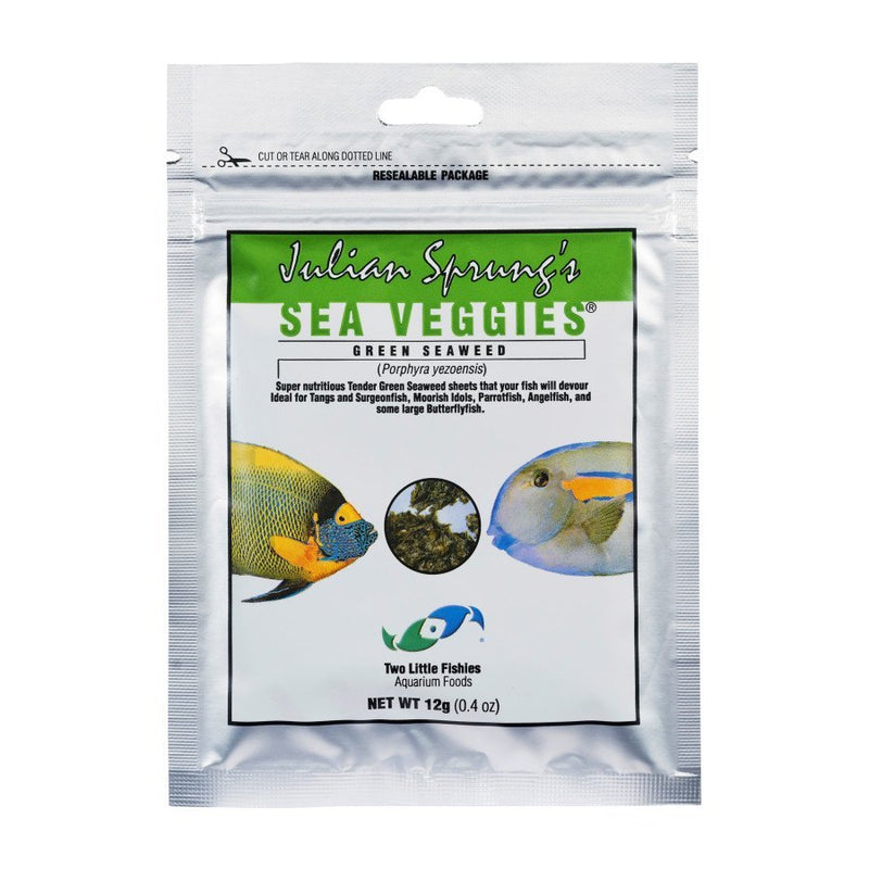 Two Little Fishies Julian Sprung's Seaveggies Green Seaweed Fish Food 0.4 oz - Kwik Pets
