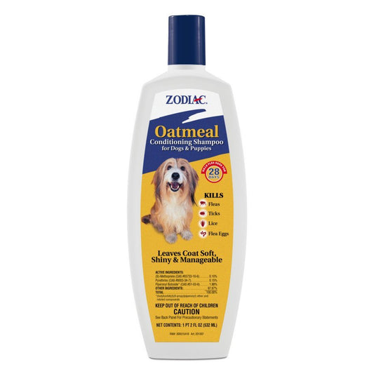 Zodiac Oatmeal Conditioning Shampoo for Dogs & Puppies, 18 oz - Kwik Pets