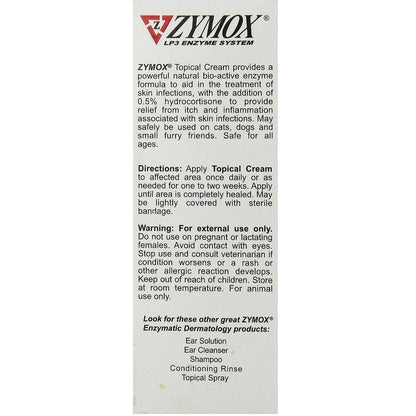 Zymox Cream w/ .5% hydrocortisone - 1 oz. tube - Kwik Pets