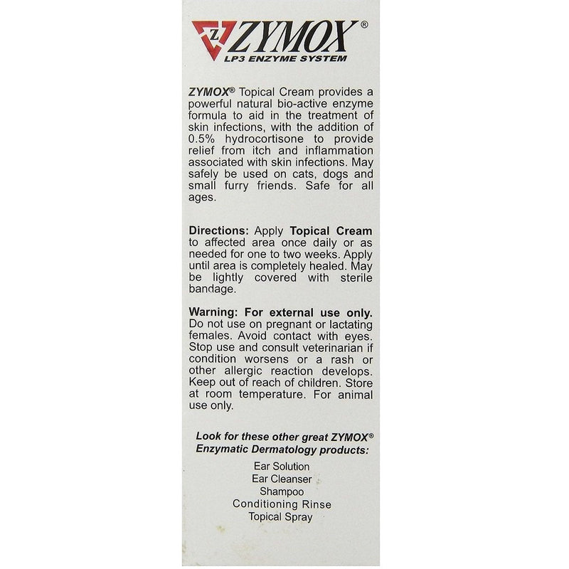 Zymox Cream w/ .5% hydrocortisone - 1 oz. tube - Kwik Pets